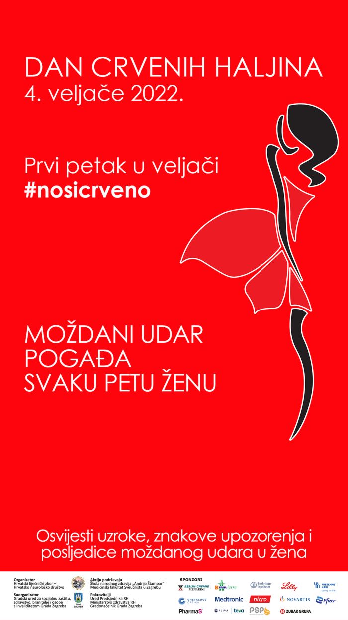 Prvi put akcija &ldquo;Dan crvenih haljina&ldquo;: ovoga petka dođite na Franjevački trg i informirajte se kako spriječiti moždani udar