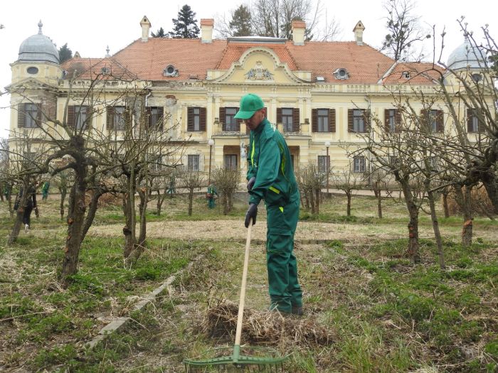 Učenici Srednje &scaron;kole &bdquo;Arboretum Opeka&ldquo; Marčan uređuju vanjski okoli&scaron; dvorca &Scaron;aulovec