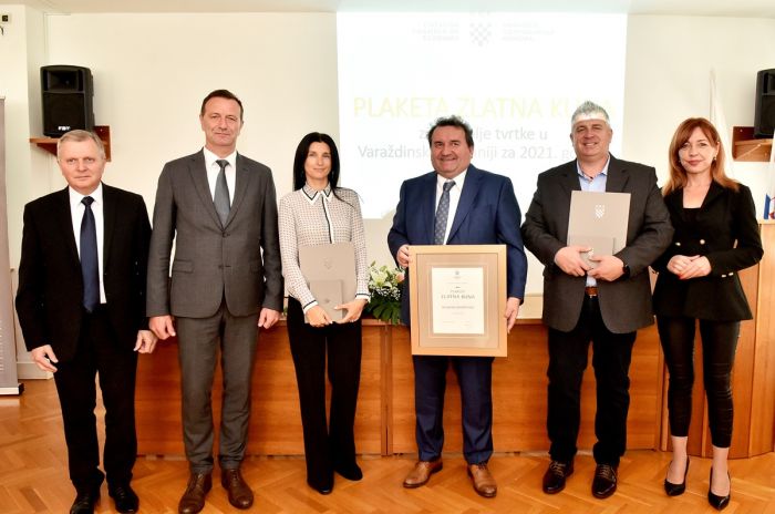 Najuspje&scaron;nijim trgovačkim dru&scaron;tvima Varaždinske županije dodijeljena priznanja HGK-a "Zlatna kuna" za 2021. godinu