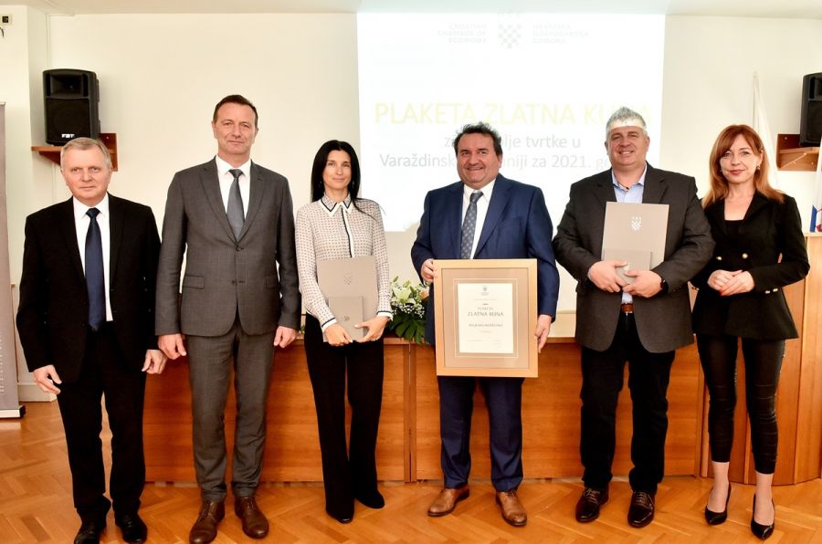Najuspje&scaron;nijim trgovačkim dru&scaron;tvima Varaždinske županije dodijeljena priznanja HGK-a "Zlatna kuna" za 2021. godinu