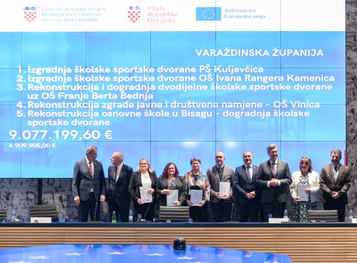 Potpisan 21 NPOO projekt u osnovnom &scaron;kolstvu &ndash; stiže novih 4,9 milijuna eura za &scaron;kolske dvorane u Varaždinskoj županiji